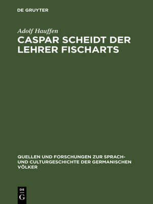 cover image of Caspar Scheidt der Lehrer Fischarts